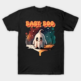 Baby Boo Cute Ghost Halloween Design T-Shirt